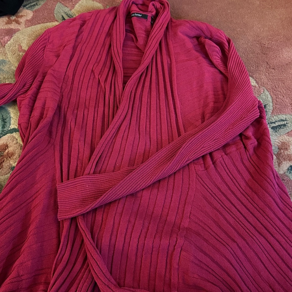 Daisy Fuentes Raspberry Cardigan Sweater - Picture 4 of 5